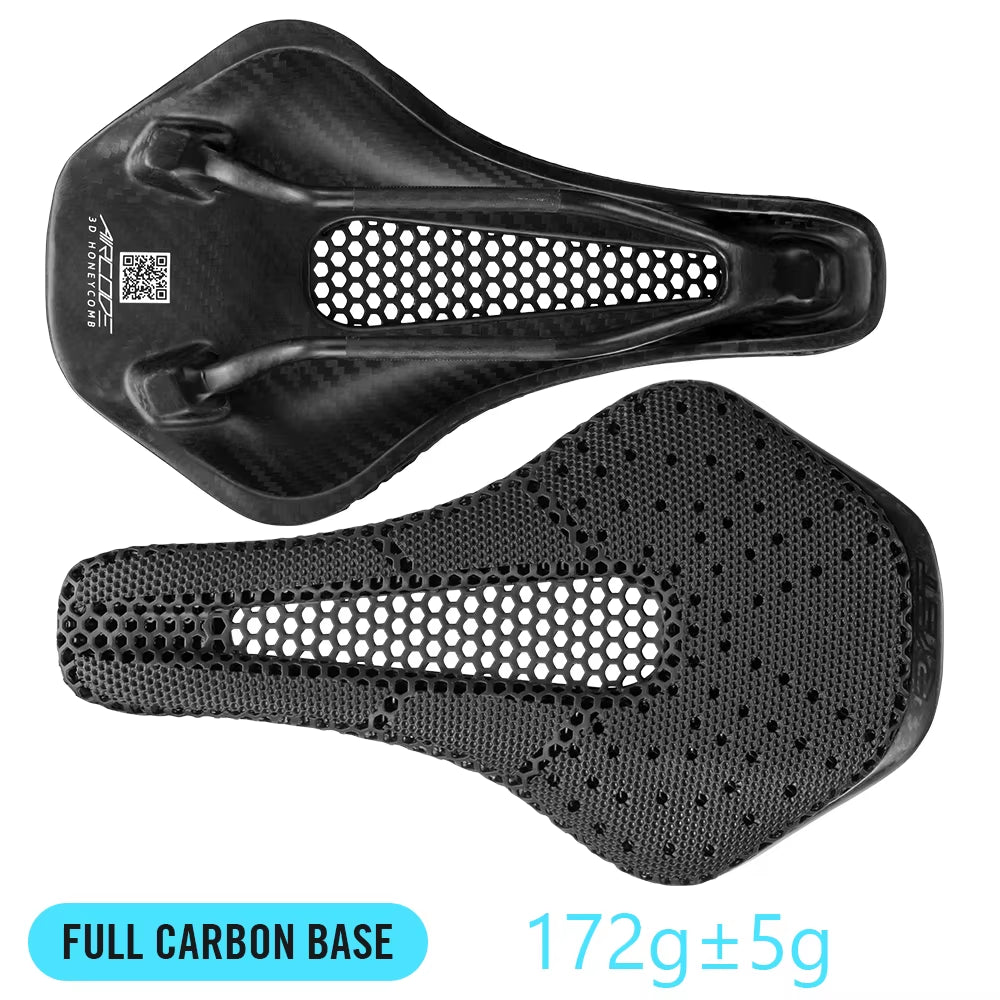 3D Printed Bike Saddle Ultralight Carbon Fiber Hollow Comfortable Breathable MTB Gravel Road Bicycle Cycling Seating Parts