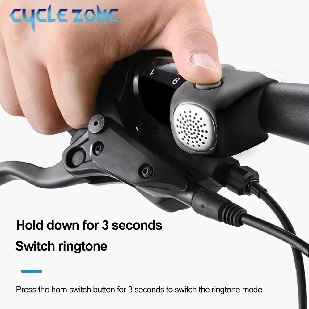 Electric Bicycle Bike Horn 3 Sound Modes Motorcycle Cycling Warning Bell Loud Handlebar Horn for MTB Road Cycling Safe Riding