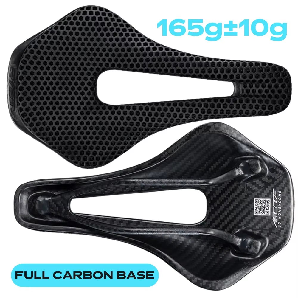 3D Printed Bike Saddle Ultralight Carbon Fiber Hollow Comfortable Breathable MTB Gravel Road Bicycle Cycling Seating Parts
